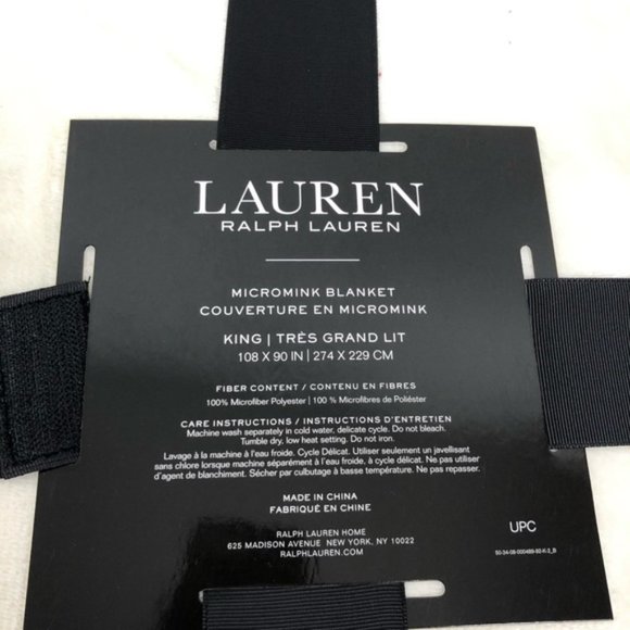 NEW Ralph Lauren Micromink KING Blanket - Picture 4 of 6
